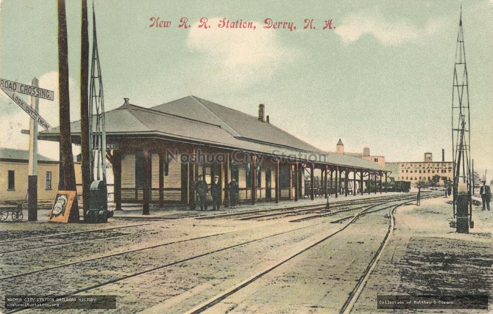 Postcard: New Railroad Station, Derry, New Hampshire